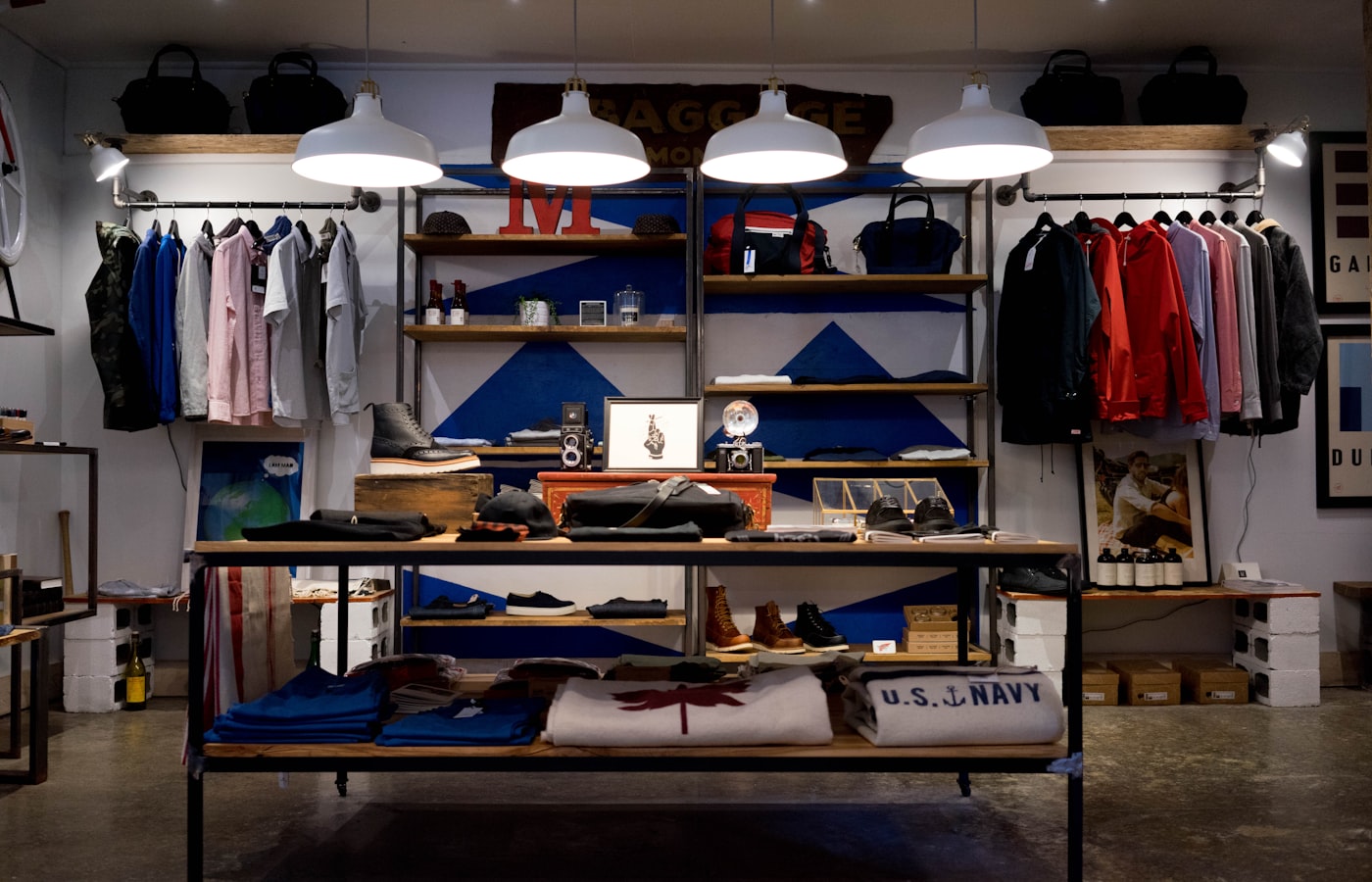 The Jup showroom with rails of clothing